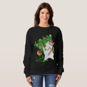 Christmas Cat Calico knock over xmas tree kat cu Trui (Voorkant volledig)