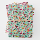 CHRISTMAS CAT CHAOS INPAKPAPIER VEL (In situ)