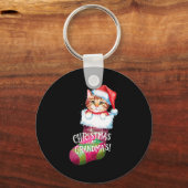 Christmas Cat _ Christmas At Grandma Cat _ Cute Ca Sleutelhanger (Voorkant)