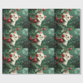 Christmas Cat Climbing Xmas Tree Cadeaupapier (Vlak)
