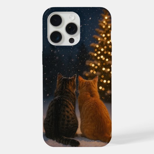 Christmas Cat Couple iPhone Case 15 Pro Max iPhone Hoesje (Achterkant)