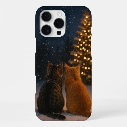 Christmas Cat Couple iPhone Case 16 Pro Max iPhone Hoesje (Achterkant)