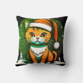 Christmas Cat Design: Schattigee en feestelijke va Kussen (Achterkant)