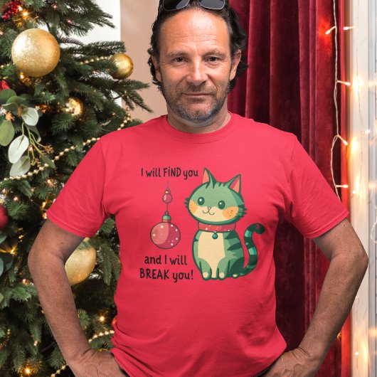 Christmas Cat Destroyer van Tree Ornamenten T-shirt