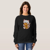 CHRISTMAS CAT Eating GINGERBREAD CAT Cookie Trui (Voorkant volledig)