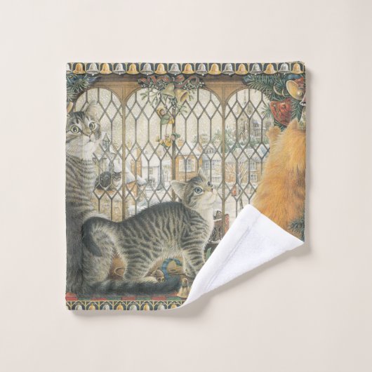 CHRISTMAS CAT FACE CLOTH WASHANDJE (Wasdoekje)