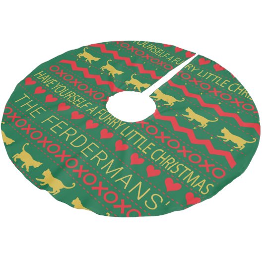 Christmas Cat Furries Kerstboom Rok (Gekanteld)