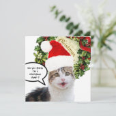 CHRISTMAS CAT, Grooved Feestdagenkaart (Staand voorkant)