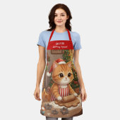 Christmas Cat Holiday Baking Apron Schort (Gedragen)