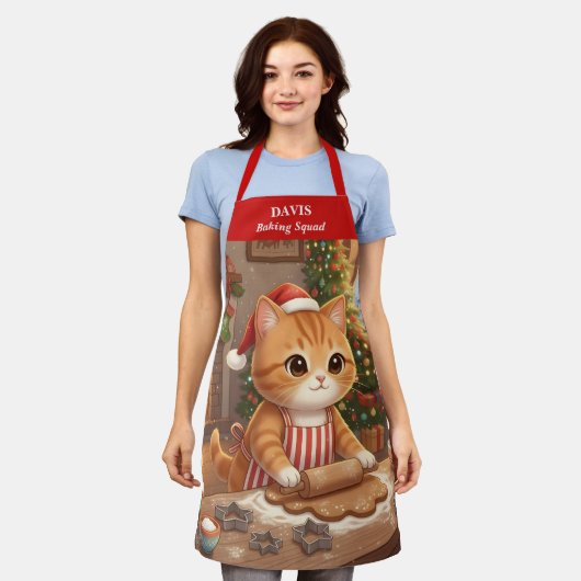 Christmas Cat Holiday Baking Apron Schort (Gedragen)