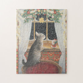 CHRISTMAS CAT JIG SAW PUZZZLE LEGPUZZEL
