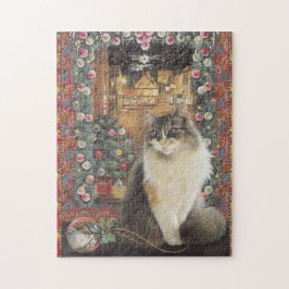 CHRISTMAS CAT JIG SAW PUZZZLE LEGPUZZEL