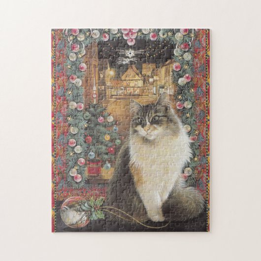 CHRISTMAS CAT JIG SAW PUZZZLE LEGPUZZEL (Verticaal)