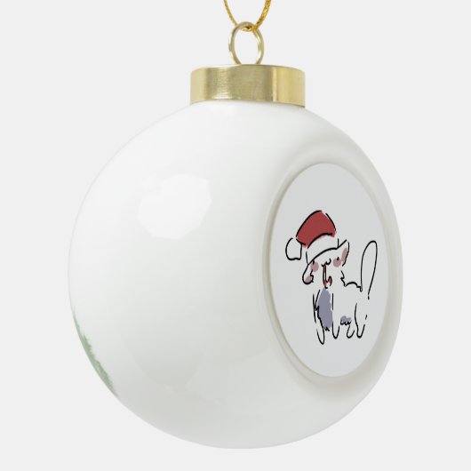 Christmas Cat Keramische Bal Ornament (Links)