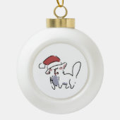 Christmas Cat Keramische Bal Ornament (Voorkant)