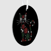 Christmas Cat Made up Snowflakes Funny Cats Ornament (voorkant)