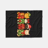 Christmas Cat Matching Family Xmas Pajama Men Wome Fleece Deken (Voorkant (Horizontaal))