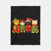 Christmas Cat Matching Family Xmas Pajama Men Wome Fleece Deken (Voorkant)