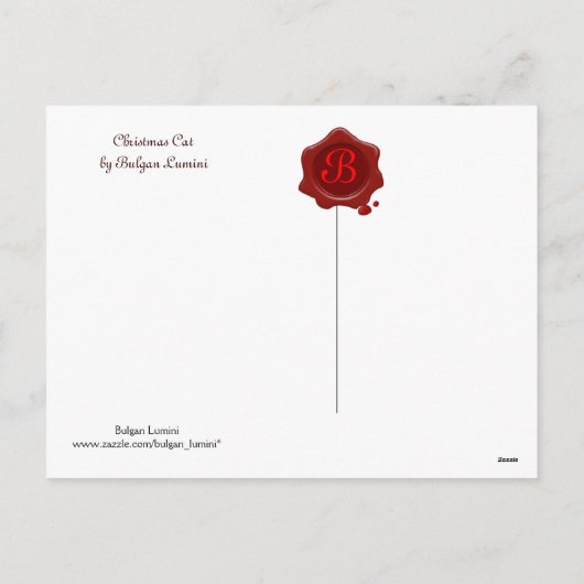 CHRISTMAS CAT MET SANTA CLAUS PET FEESTDAGENKAART (Achterkant)