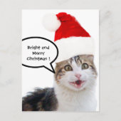 CHRISTMAS CAT MET SANTA CLAUS PET FEESTDAGENKAART (Voorkant)
