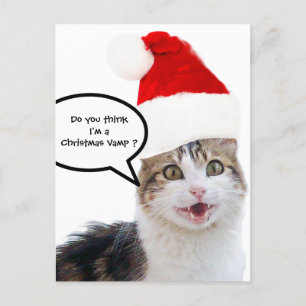 CHRISTMAS CAT MET SANTA CLAUS PET FEESTDAGENKAART