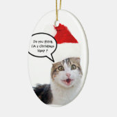 CHRISTMAS CAT MET SANTA CLAUS PET KERAMISCH ORNAMENT (Links)