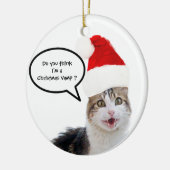 CHRISTMAS CAT MET SANTA CLAUS PET KERAMISCH ORNAMENT (Links)