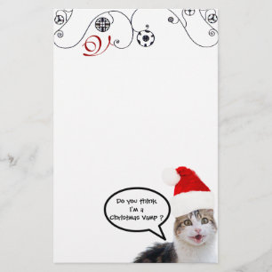 CHRISTMAS CAT MET SANTA CLAUS PET Monogram Briefpapier