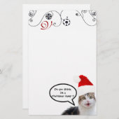 CHRISTMAS CAT MET SANTA CLAUS PET Monogram Briefpapier (Voorkant / Achterkant)