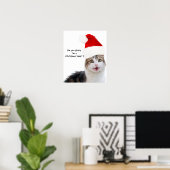 CHRISTMAS CAT MET SANTA CLAUS PET POSTER (Thuiskantoor)