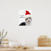 CHRISTMAS CAT MET SANTA CLAUS PET POSTER (Keuken)