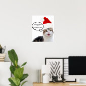 CHRISTMAS CAT MET SANTA CLAUS PET POSTER (Thuiskantoor)