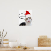 CHRISTMAS CAT MET SANTA CLAUS PET POSTER (Keuken)