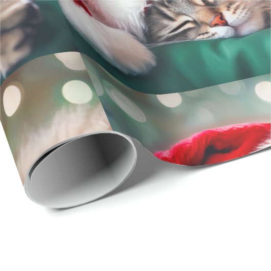Christmas Cat Nap Cadeaupapier (Rol Hoek)
