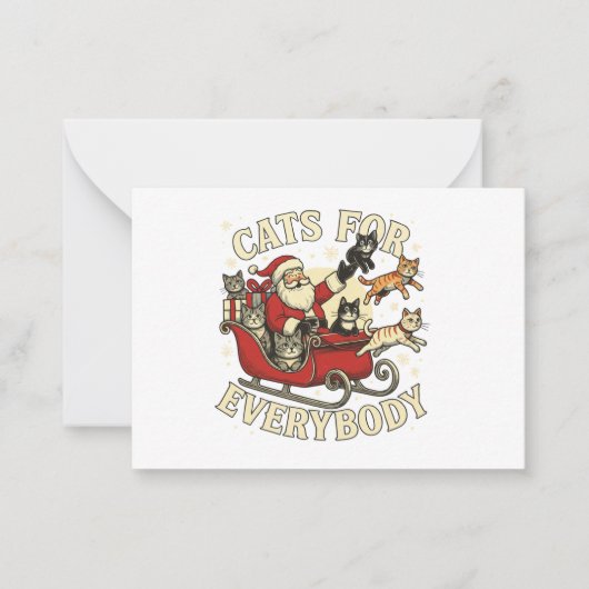 Christmas Cat Notitiekaartje (Voorkant)