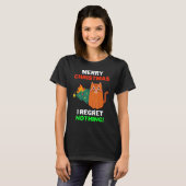 Christmas Cat Pajama I Regret Nothing Cat Christma T-shirt (Voorkant volledig)