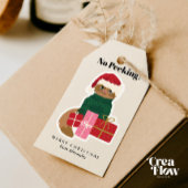 Christmas Cat Personaliseer Gift Label Cadeaulabel