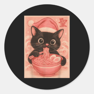 Christmas Cat Pink Santa Kawaii Anime Christmas Ra Ronde Sticker