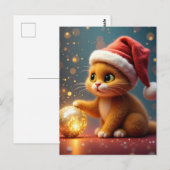 Christmas Cat Postcard Briefkaart (Voorkant / Achterkant)