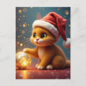 Christmas Cat Postcard Briefkaart (Voorkant)