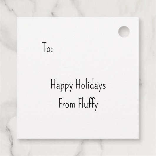 Christmas Cat Reflection in een Ornament Gift Labe Bedankjes Labels (Achterkant)