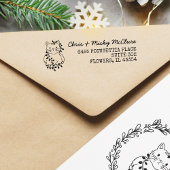 Christmas Cat Return Address Label Zelfinktende Stempel