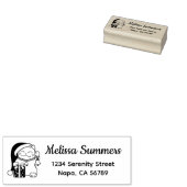 Christmas Cat Return Address Rubberstempel (Gestempeld)