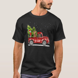 Christmas Cat Santa Reindeer Red Truck Xmas Tree P T-shirt