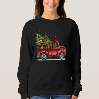 Christmas Cat Santa Reindeer Red Truck Xmas Tree P Trui