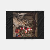 Christmas Cat Selfie With Santa Claus Cute Holiday Fleece Deken (Voorkant (Horizontaal))