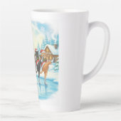 Christmas Cat Skaters, Latte Mug Mok (Rechts)