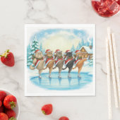 Christmas Cat Skaters, Napkins Servet (Insitu)