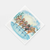 Christmas Cat Skaters, Napkins Servet (Hoek)