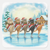 Christmas Cat Skaters, Stickers (Voorkant)